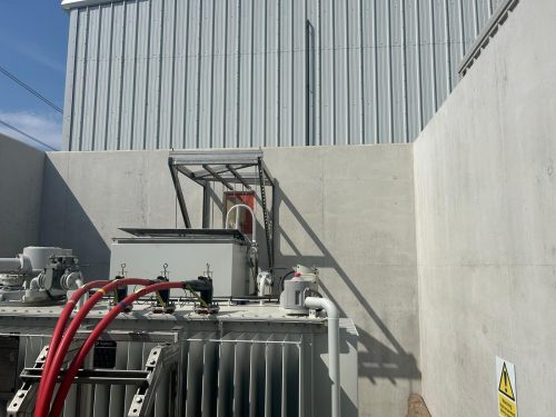 Outside of an industrial building