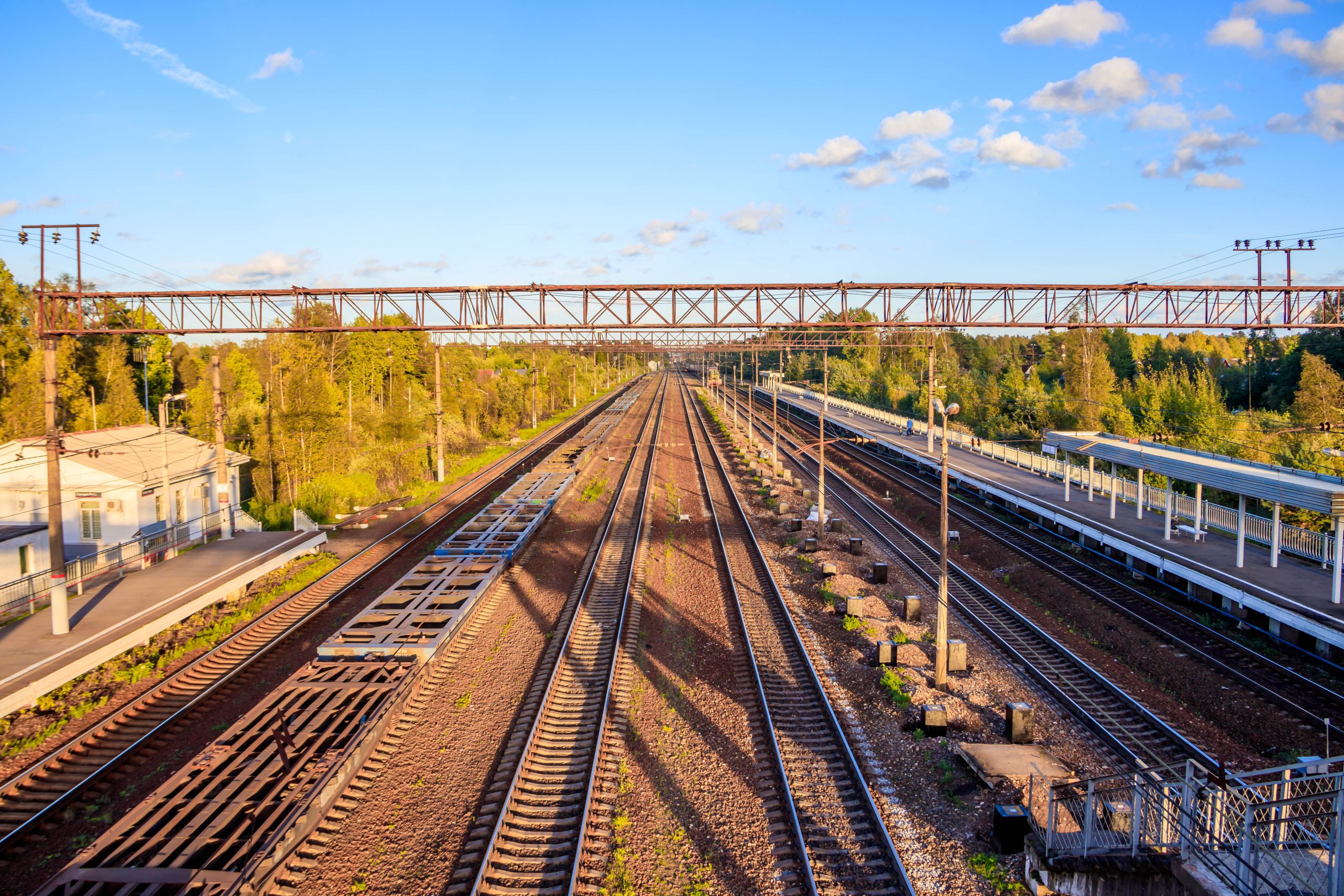 Railway lines in evening light